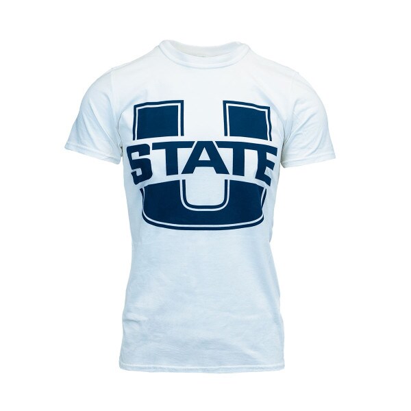 white t-shirt with u-state